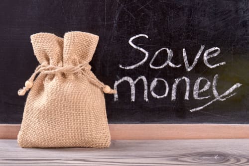 Cash pile with text boost your savings