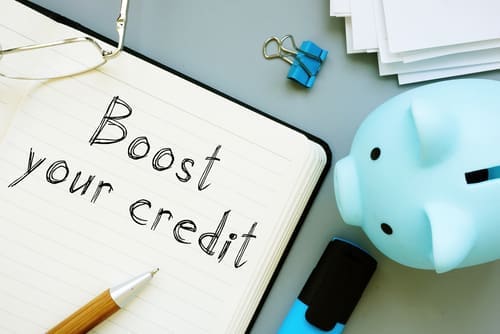 Boost your creditl is shown on the business photo using the text