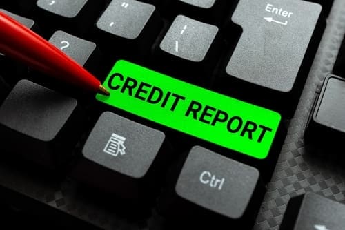 Handwriting text Credit Report. Business approach Borrowing Rap Sheet Bill and Dues Payment Score Debt History Practicing Speed Typing Accuracy, Testing Typewriting Knowledge
