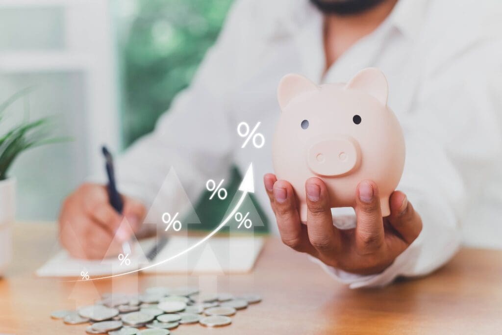 Concepts of saving money and financial planning.
