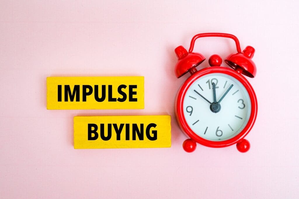 Business and finance concept with text IMPULSE BUYING